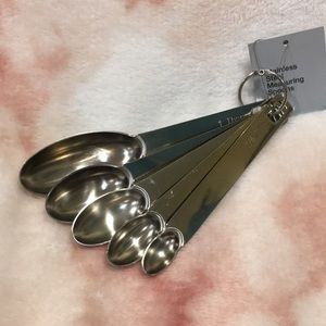 Oval Stainless Steel Measuring Spoon Set NWT 7” X 1.75”